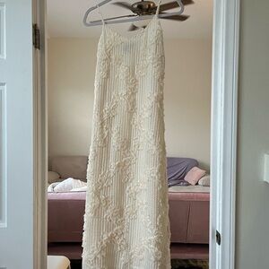 Elegant Cream Floral Dress